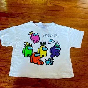 Zara 13-14 Among Us Crop tee
